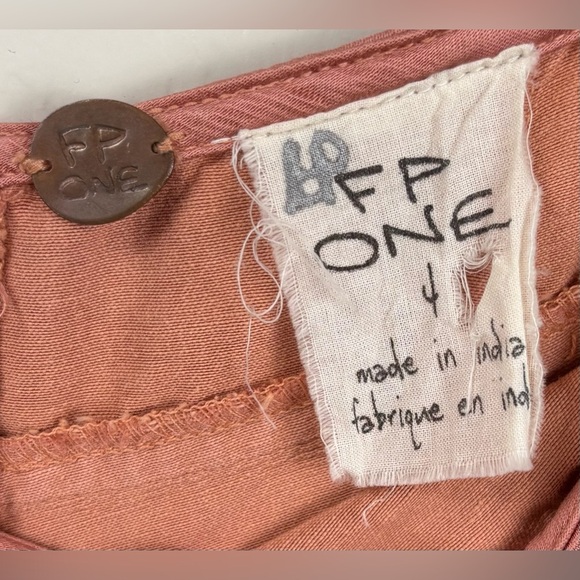 Free People One Tuxedo Faux Wrap Asymmetric Blue Raw Hem 4 Rose Pink 1155 - Picture 4 of 7